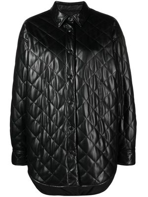 MSGM diamond-quilted shirt jacket - Black