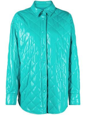 MSGM diamond-quilted shirt jacket - Blue