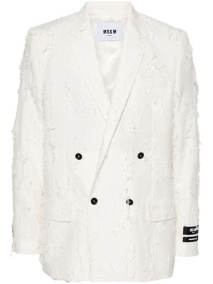MSGM distressed double-breasted blazer - Neutrals