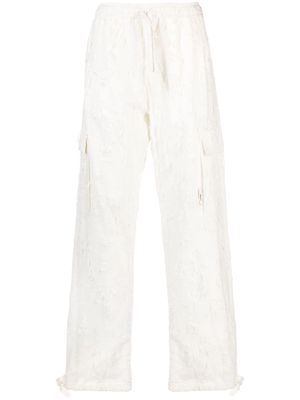 MSGM distressed-effect cotton trousers - White