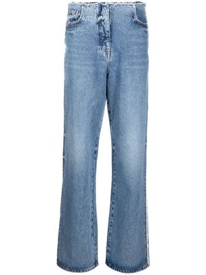 MSGM distressed wide-leg jeans - Blue