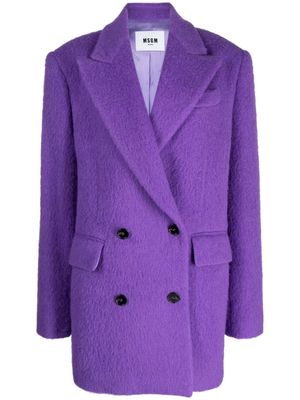 MSGM double-breasted felted coat - Purple