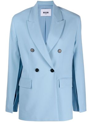 MSGM double-breasted tailored blazer - Blue