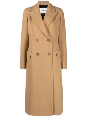 MSGM double-breasted virgin wool-blend coat - Brown