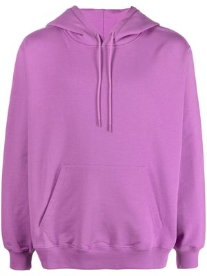 MSGM drawstring-fastening logo-print hoodie - Purple