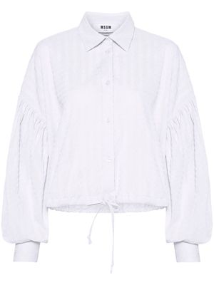 MSGM drawstring-hem seersucker shirt - White