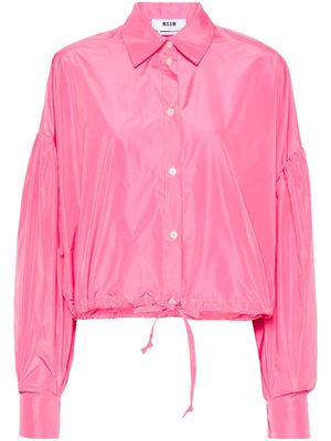 MSGM drawstring-hem taffeta shirt - Pink