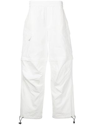 MSGM elasticated wide-leg trousers - White