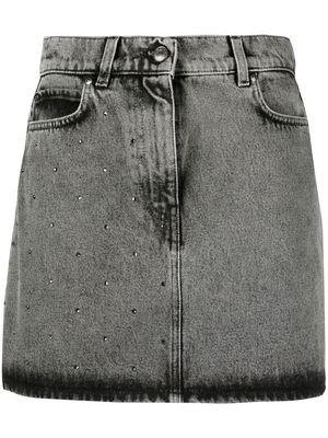 MSGM embellished denim mini skirt - Grey
