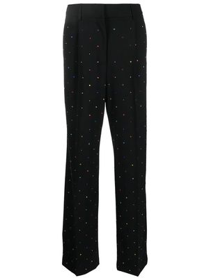 MSGM embellished-detail straight leg trousers - Black