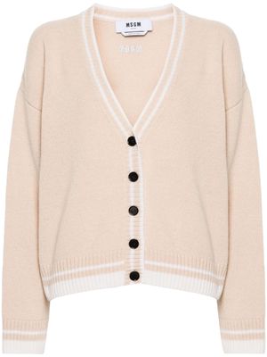 MSGM embroidered-logo cardigan - Neutrals