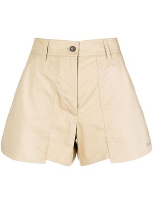MSGM embroidered-logo chino shorts - Brown