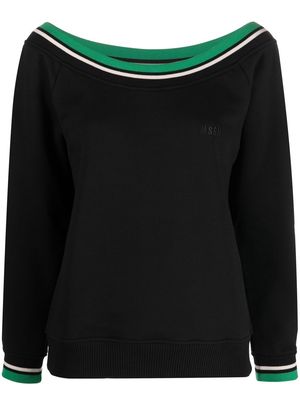 MSGM embroidered-logo cotton sweatshirt - Black