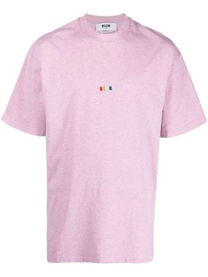 MSGM embroidered-logo cotton T-shirt - 12 LIGHT PINK