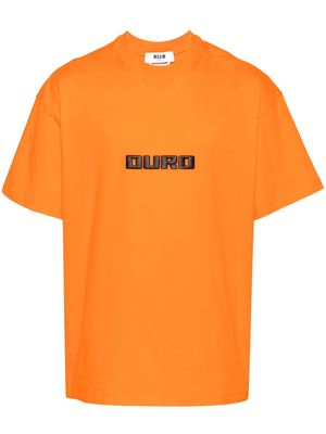 MSGM embroidered logo cotton T-shirt - Orange