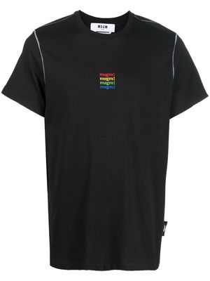 MSGM embroidered-logo detail T-shirt - Black