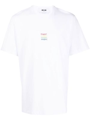 MSGM embroidered-logo detail T-shirt - White