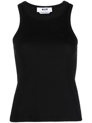 MSGM embroidered-logo ribbed tank top - Black