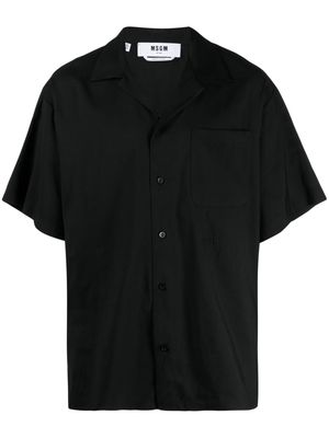 MSGM embroidered-logo short-sleeve shirt - Black
