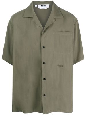MSGM embroidered-logo short-sleeve shirt - Green