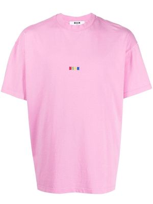 MSGM embroidered-logo T-shirt - Pink