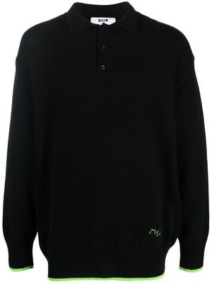 MSGM embroidered-logo wool-cashmere jumper - Black