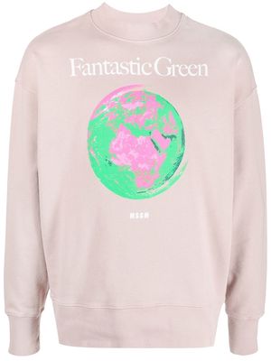 MSGM Fantastic Green organic cotton sweatshirt - Neutrals
