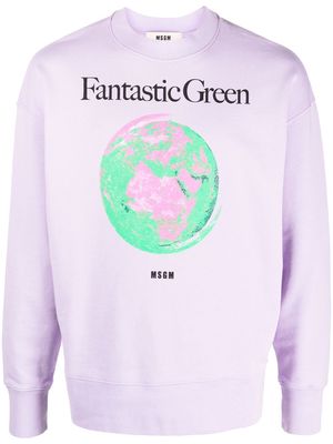 MSGM Fantastic Green organic cotton sweatshirt - Purple