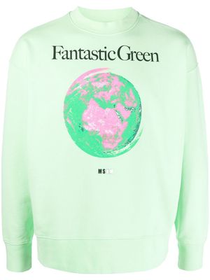 MSGM Fantastic Green organic cotton sweatshirt