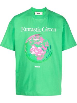 MSGM Fantastic Green organic cotton T-shirt