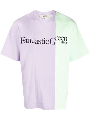 MSGM Fantastic Green two-tone T-shirt