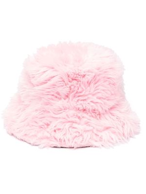 MSGM faux-fur bucket hat - Pink