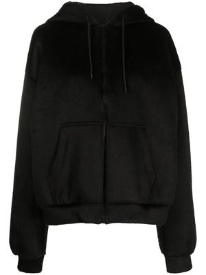 MSGM faux-fur cotton hoodie - Black