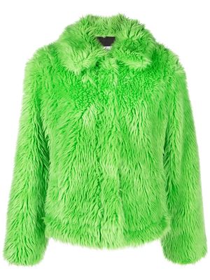 MSGM faux-fur jacket - Green