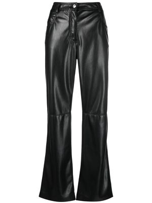 MSGM faux-leather flared trousers - Black