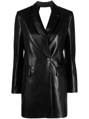 MSGM faux-leather mini blazer dress - Black