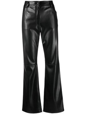 MSGM faux-leather straight-leg trousers - Black