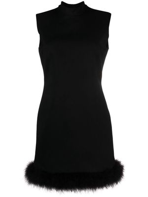 MSGM feather-hem sleeveless dress - Black