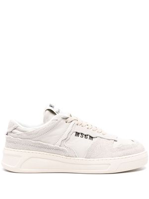 MSGM FG-1 panelled leather sneakers - Neutrals