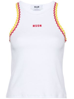 MSGM fine-ribbed tank top - White