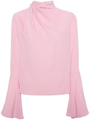 MSGM flared-cuff crepe blouse - Pink