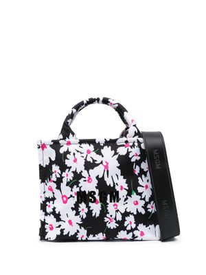 MSGM floral-motif tote bag - Black