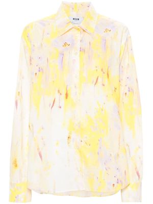 MSGM floral poplin shirt - Yellow