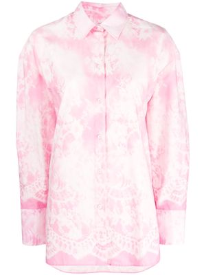 MSGM floral-print cotton shirt - Pink