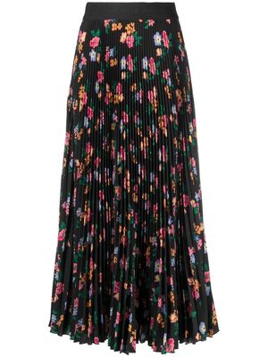 MSGM floral-print midi skirt - Black