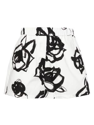 MSGM floral-print poplin shorts - Black