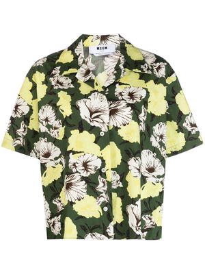 MSGM floral-print short-sleeve shirt - Green