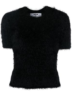 MSGM fluffy knitted top - Black