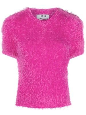 MSGM fluffy knitted top - Pink