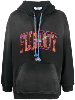 MSGM Fluidity cotton hoodie - Black